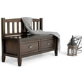 thumbnail image 2 of Trent Home Wood 42" Transitional Entryway Bench with Drawers in Mahogany Brown, 2 of 10