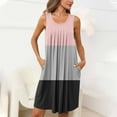 thumbnail image 6 of Women Soft Comfortable Pajamas New Women Summer Casual Sleep Shirts Sleeveless Sleepwear Pleated Front Nightshirt Round Neck Nightdress with Pockets Pink S, 6 of 7