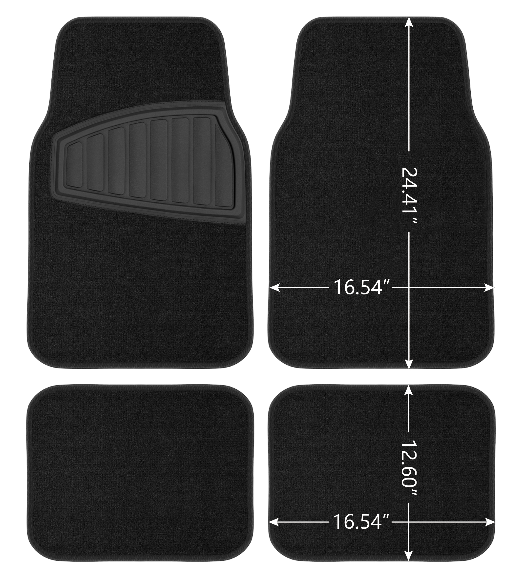 Auto Drive 4-Piece Carpet Floor Mats, Black photo 3