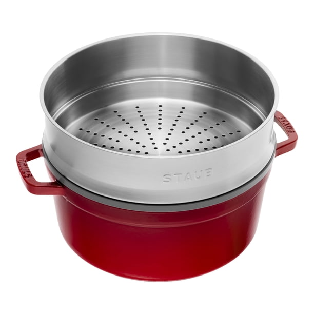STAUB La Cocotte 5.25 L Cast Iron Round Cocotte With Steamer