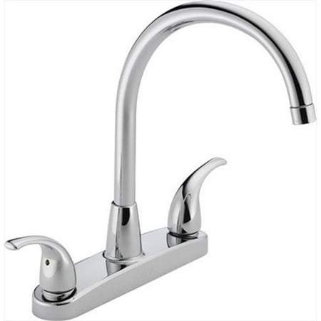 Delta P299568lf Two Lever Handle Kitchen Faucet High Arc In Chrome