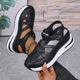 thumbnail image 6 of Walking Sandals Women,Summer Shoes For Women,Women's Sandals,Womens Wedge Sports Sandals Soft Thick Sole Closed Toe Strappy Lightweight Comfortable Casual Stylish Sandals Casual Stylish,Black,5.5, 6 of 9
