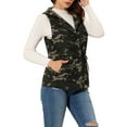 thumbnail image 4 of Allegra K Women's Camo Drawstring Waist Hooded Jacket Cargo Vest, 4 of 6