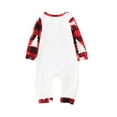 thumbnail image 3 of Christmas Pajamas for Family, Long Sleeve Reindeer Print Raglan Tops + Plaid Pants Set, 3 of 10