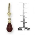 thumbnail image 2 of 14k Yellow Gold Tear Crystal Leverback Earrings (6mm X 28mm) (17 Colors) (wine red/Yellow Gold) Stud Earring for Women, 2 of 2