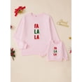 thumbnail image 4 of Mommy and Me Matching Sweatshirt Letter Embroidery Long Sleeve Crewneck Pullover for Christmas, 4 of 10