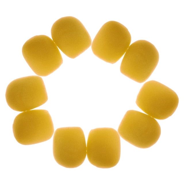 10 Piezas Micrófono DJ Shamjiam Cubierta de Micrófono Espuma Amarillo