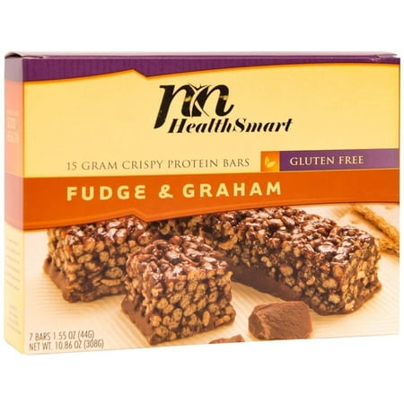 HealthSmart - High Protein Diet Bars - Crispy Fudge Graham - 15g Protein - Low Calorie - Low Fat - Gluten Free -