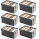 thumbnail image 1 of 6pcs Cajas de Almacenamiento, Cajones Organizadores, Organizadores y Cubos de Almacenaje Apilables y Abatibles con Asas y Ventana y Estructura Acero,Contenedor de Ropa para Ropa (gris), 1 of 16