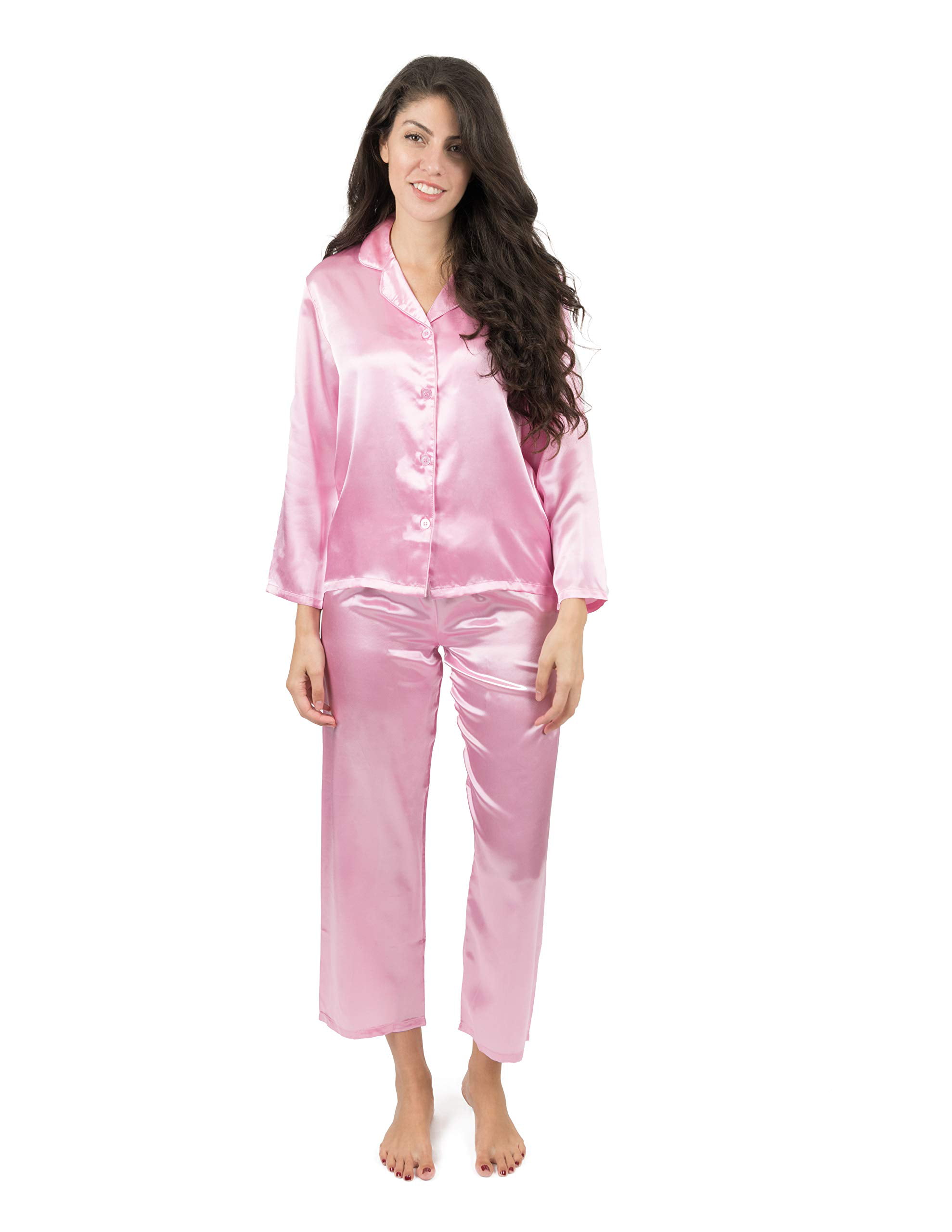 Leveret Womens Satin Pajamas Christmas 2 Piece Pajama Set Size X-Small ...