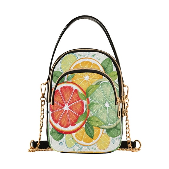 ALAZA Chain Crossbody Bags for Women Orange Lemon Fruit Shoulder Handbag Phone Purse