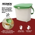 thumbnail image 2 of Redmon 1.9 Gal Kitchen Compost Bin for Food Scraps Odor Control Lid, Beige/Green, 25 Pack, 2 of 11