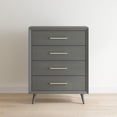thumbnail image 4 of Child Craft Cranbrook 35" 4-Drawer Chest for Nursery or Bedroom, Anti-Tip Kit, Mid-Century, Lunar Gray, 4 of 8