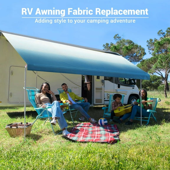 Yescom RV Awning Fabric Replacement 8x16ft Weatherproof Replacement with Anchor Kits 1 pcs