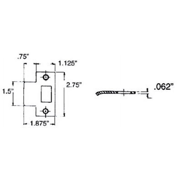 Baldwin 5510003TSTR Standard T-Strike with Dust Box, Polished Brass