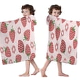 thumbnail image 4 of Strawberry Plants Fruit Flower Hooded Bath Towel，50"x30" for Ages 3 To 12 Kids, Quick Dry Lightweight Soft Microfiber Hood Beach Towel Cover Up for Kids, 4 of 7