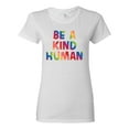 thumbnail image 1 of Wild Bobby Be A Kind Human Positive Inspirational Slogan Inspirational/Christian Women Graphic Tee, White, Medium, 1 of 6