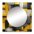thumbnail image 2 of Designart "Harmonious Yellow and Grey Geometric Blocks I" 0 Square Mirror Wall Decor Modern - Large Yellow Square Bathroom Mirror - Square Printed Wall Mirror Art, 2 of 5