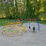 ActivPlay 12 Geo Dome Climber with Swing Set - 3-in-1 Gym, Basketball Hoop & Trapeze Bar, ASTM Certified