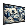 thumbnail image 2 of Designart "Japanese Waves in Stormy Weather I" Coastal Framed Wall Art Decor - Coastal White Coastal Tropical Entryway Framed Wall Art Print, 2 of 6