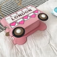 thumbnail image 2 of Pink Bolso bandolera pequeño de piel sintética para mujer, bonito bolso tipo mensajero con forma de autobús, bordado con letras de Londres, corazón, 2 of 5