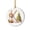 K, variant on Christmas Letter S Ornament, Reindeer Initial Hanging Decoration, Round Ceramic Acrylic Ornament, Christmas Tree Decor, Gold Letter S with Reindeer and Holly, 3.15 Inch, Gold Cord, Christmas Gift