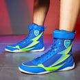thumbnail image 6 of Men'S Professional Boxing Training Shoes, Wrestling Sneakers, Sports Outdoor Shoes, High-Top Lace-Up Design, Breathable Mesh Upper, Non-Slip Rubber Sole, White/ Golden Printing, Suitable for  Boxing, 6 of 6