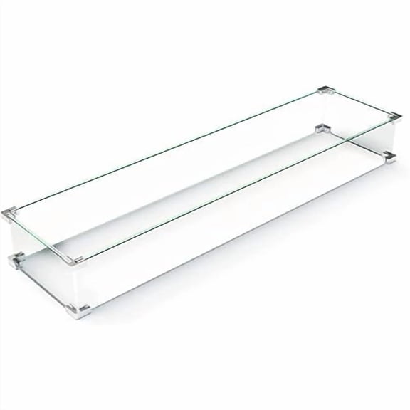 UPHA 33" x8.3" x 5.5" Flame/Wind Guard, Glass Fire Pit Accessories for 42" Patio Propane Gas Fire Pit Table