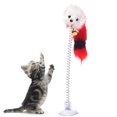 thumbnail image 4 of 2PCS Cat Teaser Wand Mouse Suction Cup Spring Cat Feather Teaser Kitten Bite Toy, 4 of 10