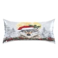 thumbnail image 3 of Dailycode Satin Pillow Case Standard Silk Pillow Cover for Hair and Skin Envelope Closure Santa Hat Wolf 20"x26", 3 of 9