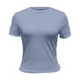 thumbnail image 5 of Tittly T Shirts for Women Basic Tees Women Casual Short Sleeve T Shirts Summer Crewneck Tshirts Cute Tee Basic Crop Tops Going Out Tops Tshirts Shirts Blue XL, 5 of 5
