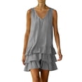 thumbnail image 3 of SROBPTY Summer Dresses for Women Solid Sleeveless V Neck, 3 of 5
