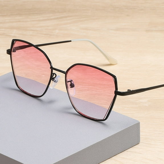 Fashion Gradient Pink Reading Glasses 2.00 for Women, Metal Oversized PROGRESSIVE Presbyopic Glasses, Sunglasses Black Readers  2.00