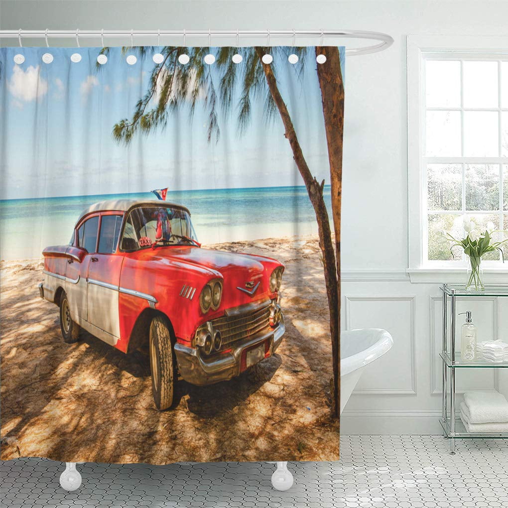 Yusdecor American Classic Car Beach Cayo Jutias Province Pinar Del Bathroom Decor Bath Shower Curtain 66x72 Inch Walmart Canada