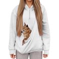 thumbnail image 3 of Cat Hoodie with Pouch Pet Carrier Hoodies Kangaroo Pocket Dog Sweatshirt Unisex Oversized Fit Pet Rest Holder Pullover Pet Walking Casual Fall Winter Daily Wear, Vacation, Travel, 3 of 5