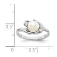 thumbnail image 5 of Solid 14k White Gold 6mm Freshwater Cultured Pearl VS Diamond Ring Band Size 7.5 (.082 cttw.), 5 of 6