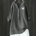 thumbnail image 3 of Blouses à Manches Courtes pour Femmes Mode Décontractée T-Shirt Manches Courtes Col en V Chandail en Molleton Hauts Blouse Femmes Manches Courtes Hauts pour Femmes, 3 of 3