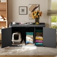 thumbnail image 6 of Litter Box Enclosure with Side Table, Hidden Litter Furniture Cabinet for Indoor Outdoor Use, 6 of 6