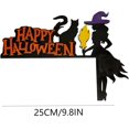 thumbnail image 3 of Decoraciones para puertas de Halloween, 1 pieza de madera con forma de calabaza, fantasma, bruja, letrero para esquinas de puertas de Halloween, adorno para el hogar, la oficina, festival, decoración, 3 of 6
