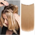thumbnail image 1 of Extensiones de cabello de 22 pulgadas con alambre invisible, mezcla natural sin costuras para un aumento de volumen instantáneo 68#, 1 of 2