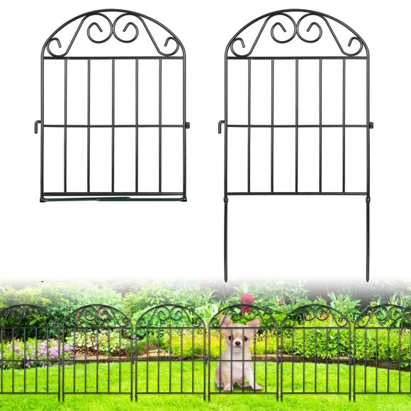 Cerca para jardín ADAVIN de 10 paneles, 3 m x 61 cm, metal resistente al óxido