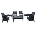 thumbnail image 1 of Compamia California Ensemble de Conversation pour Patio de 7 Pcs en Aspect Osier, Brun, 1 of 5