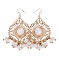 thumbnail image 2 of Eosunjian 1 Pair Women Hook Earrings Colorful Ethnic Anti-deformed Bohemia Style Tassel Drop Earrings Female Jewelry Beige, 2 of 13