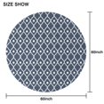 thumbnail image 6 of Navy Blue Geometric Quatrefoil Pattern Round Tablecloth 60"x60",Wrinkle Wipeable Table Cloth for Kitchen Dining Room Picnic Patio Party, 6 of 6