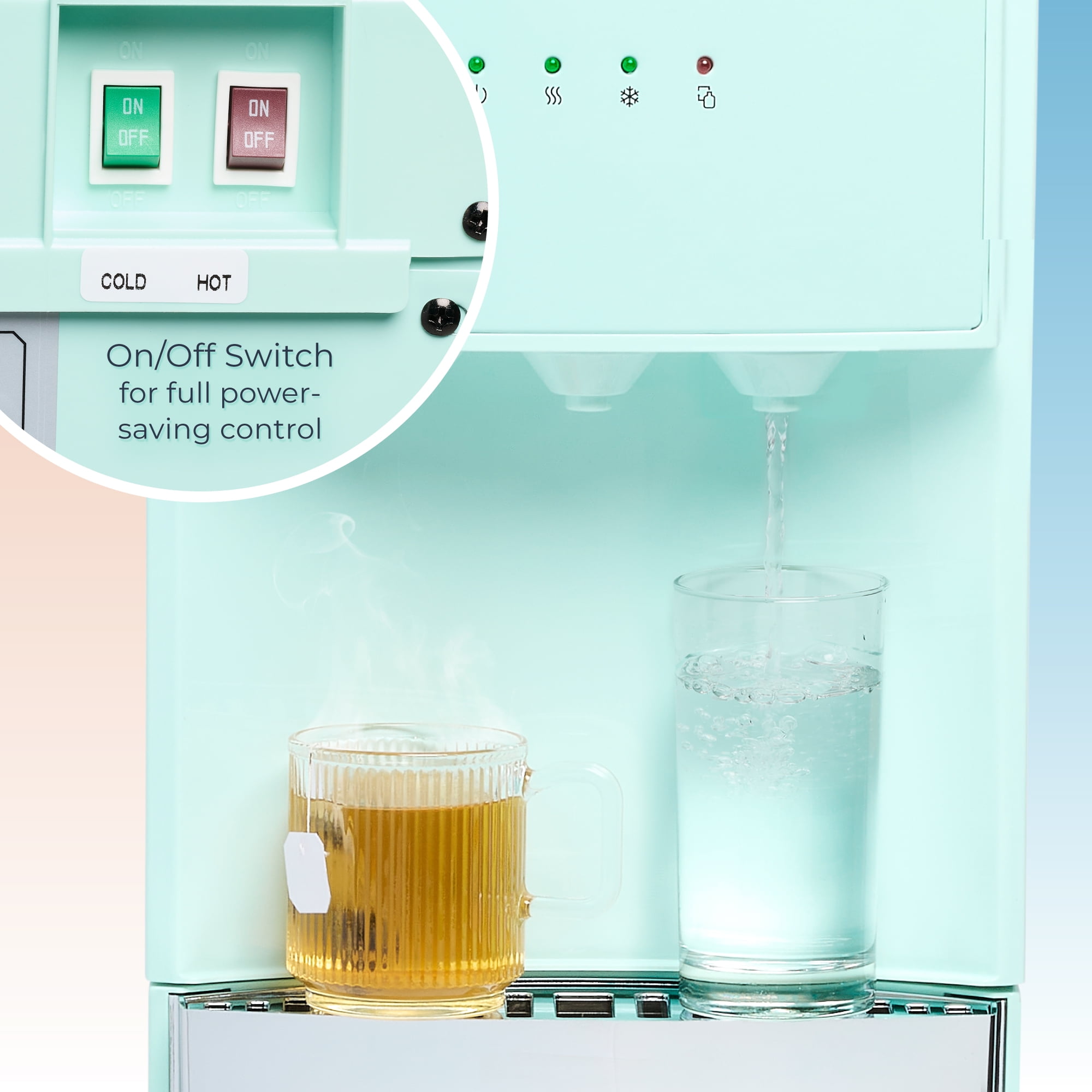 Igloo Retro Water Cooler, Bottom-Load Water Dispenser for 3-5 gal Bottles with Child Safety Lock, Aqua