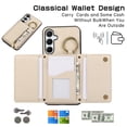 thumbnail image 4 of Allytechgroup PU Leather for Samsung Galaxy A35 Wallet Case with Card Slot, Military Grade Drop Protection Anti-Fingerprint Design for Samsung Galaxy A35, Beige, 4 of 10