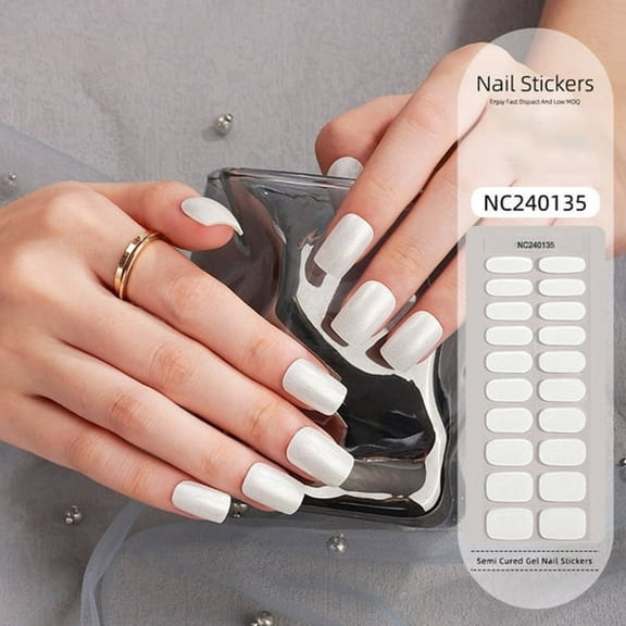 RAGUPEL Solid Color Gel Nail Stickers Uv Light Therapy Semi-Cured Nail Stickers for Manicure Nail Art Diy Beauty Salon Home Use Fashion Accessory