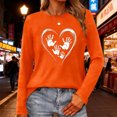 thumbnail image 4 of Blouse for Women Long Sleeved Printed Round Neck Loose Casual T-shirt,Tops for Women Orange XXXL, 4 of 6