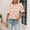 Pink, variant on VOUZZA Women's Eyelet Tops Puff Short Sleeve Hollow Out Crochet Lace Embroidered Summer Shirts Round Neck Elegant Dressy Casual Blouse Tee Tops