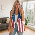 thumbnail image 4 of Uorisanigo Flag Print Women’s Sleeveless Vest Tops Size 2XL V Neck Blazer Vest for Women Lightweight Blazers Suit Vests Top Fashion, 4 of 7